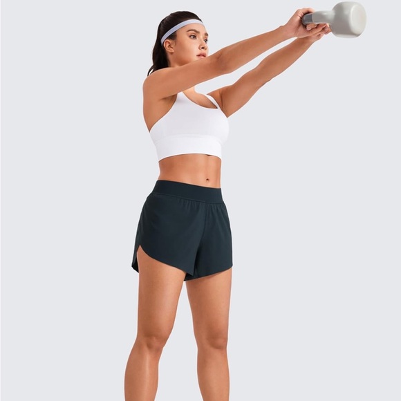 CRZ Yoga True Navy Mid-Waisted Dolphin Athletic Shorts - Picture 4 of 11